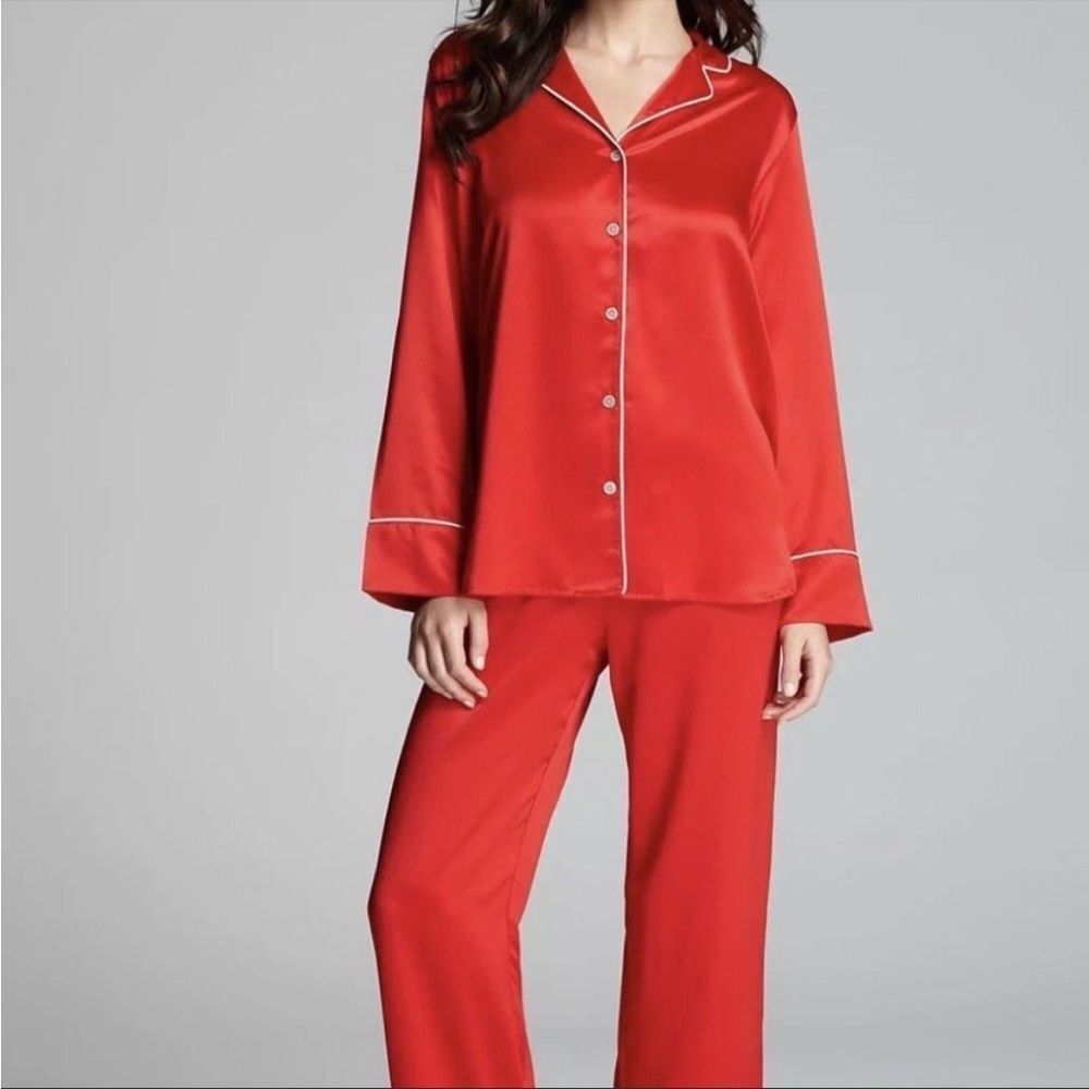 Satin Pajamas women's new red set satin luxury